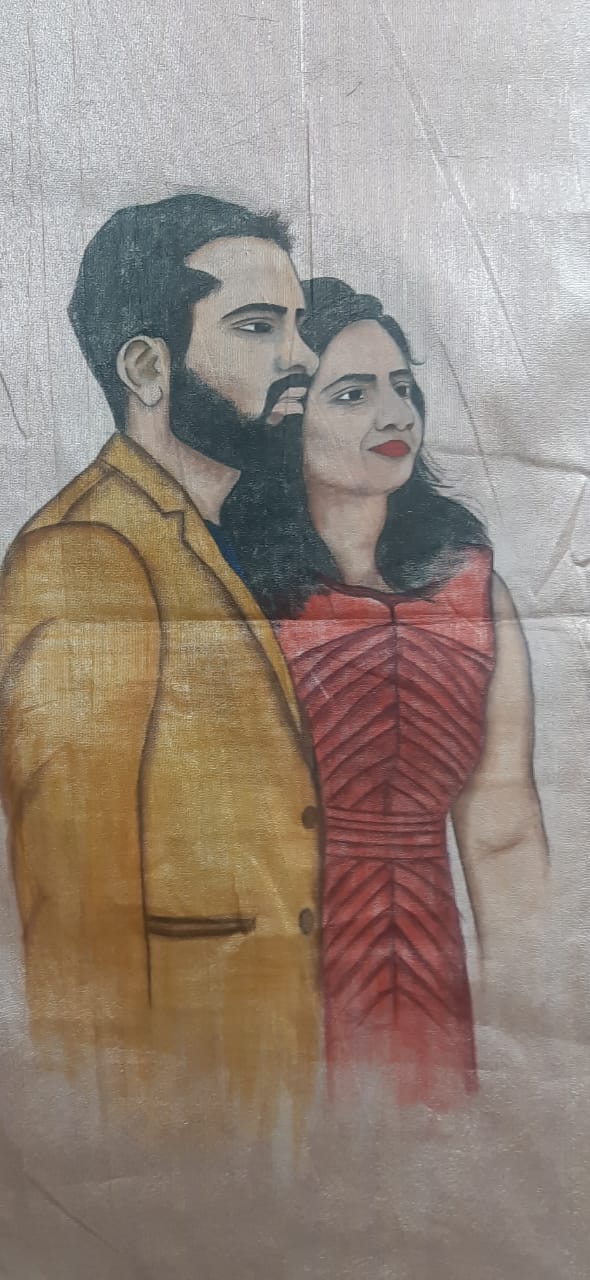 Customised Hand Painted Bridal Dupatta with name