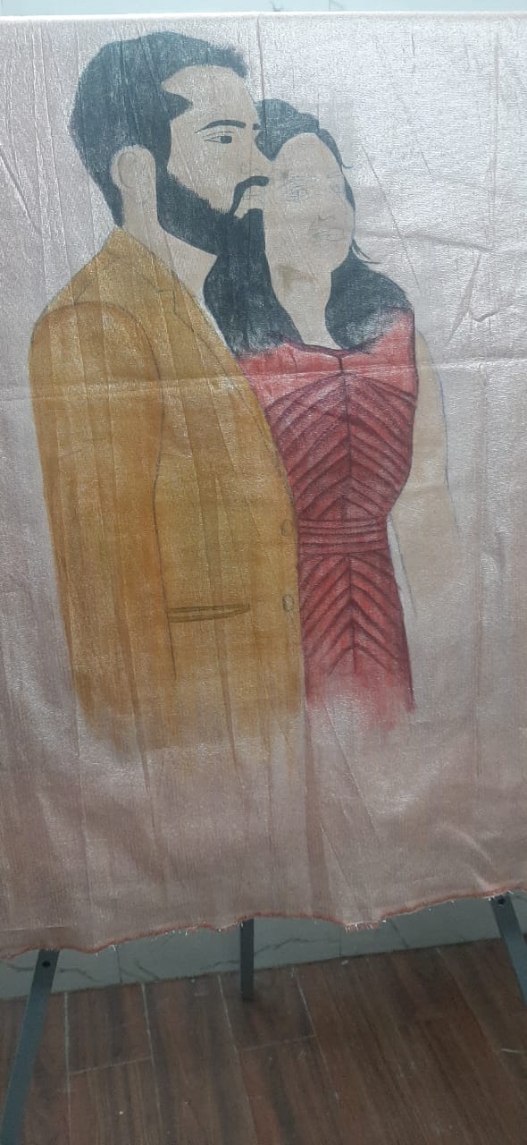 Customised Hand Painted Bridal Dupatta with name