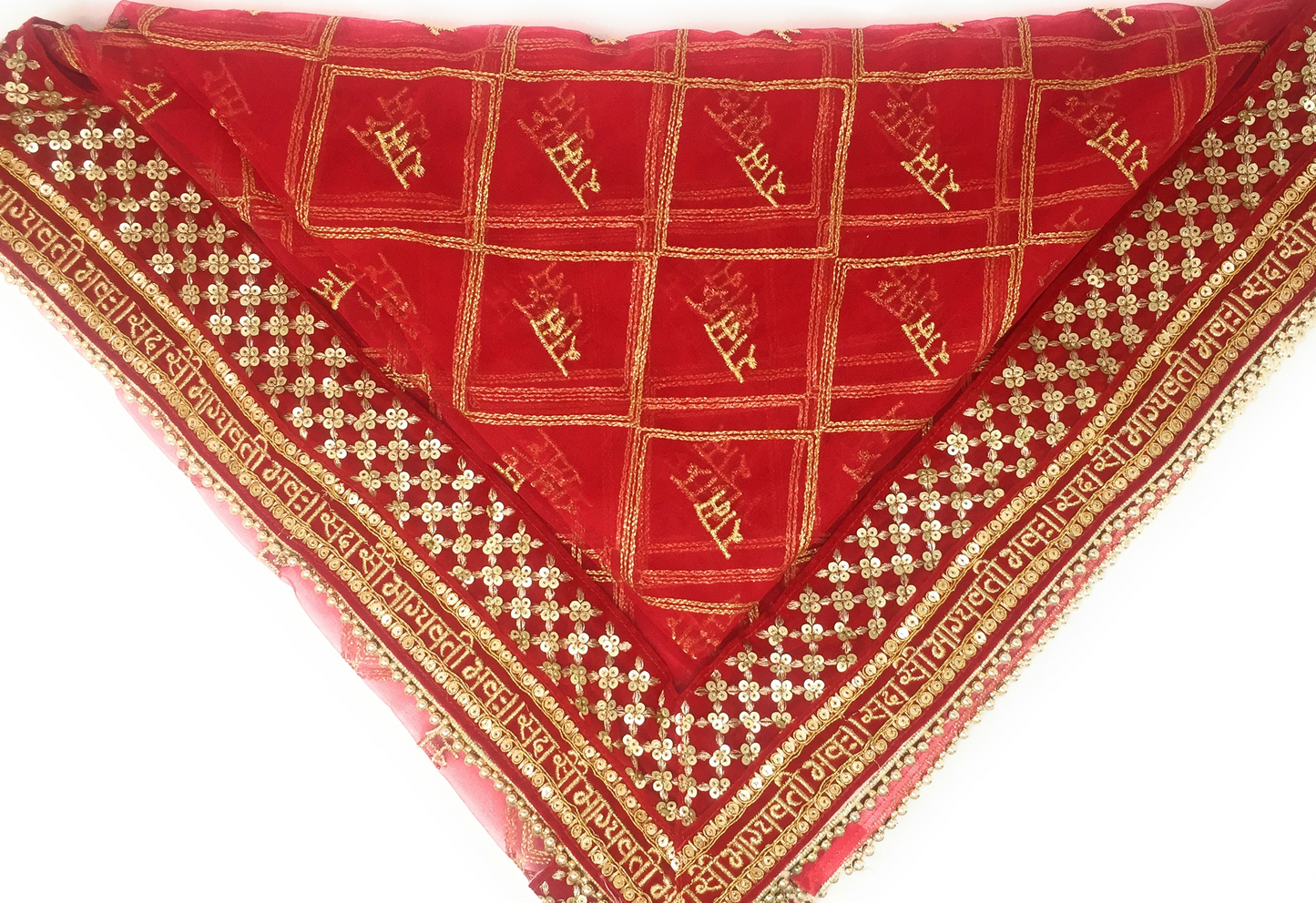 Customised Bridal Dupatta - Sada Saubhagyavati Chunri personalised with name messege