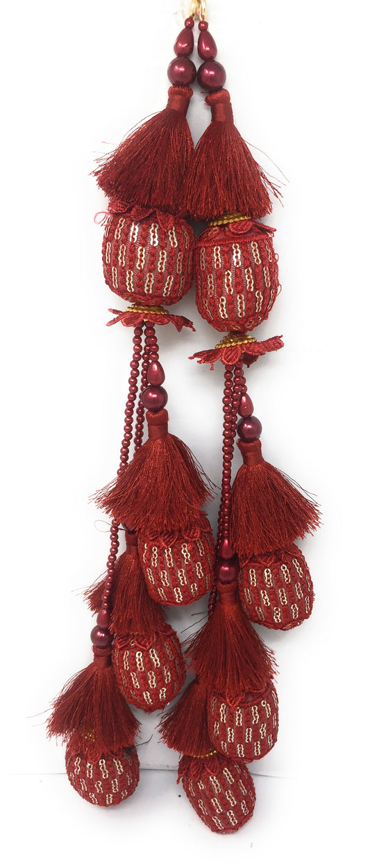 Maroon ghagra ke latkan - Set of 2
