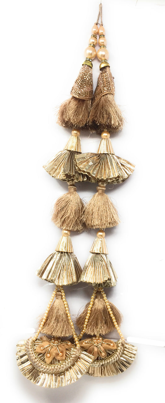 Rose Gold Designer Tassels For Lehenga - Set of 2