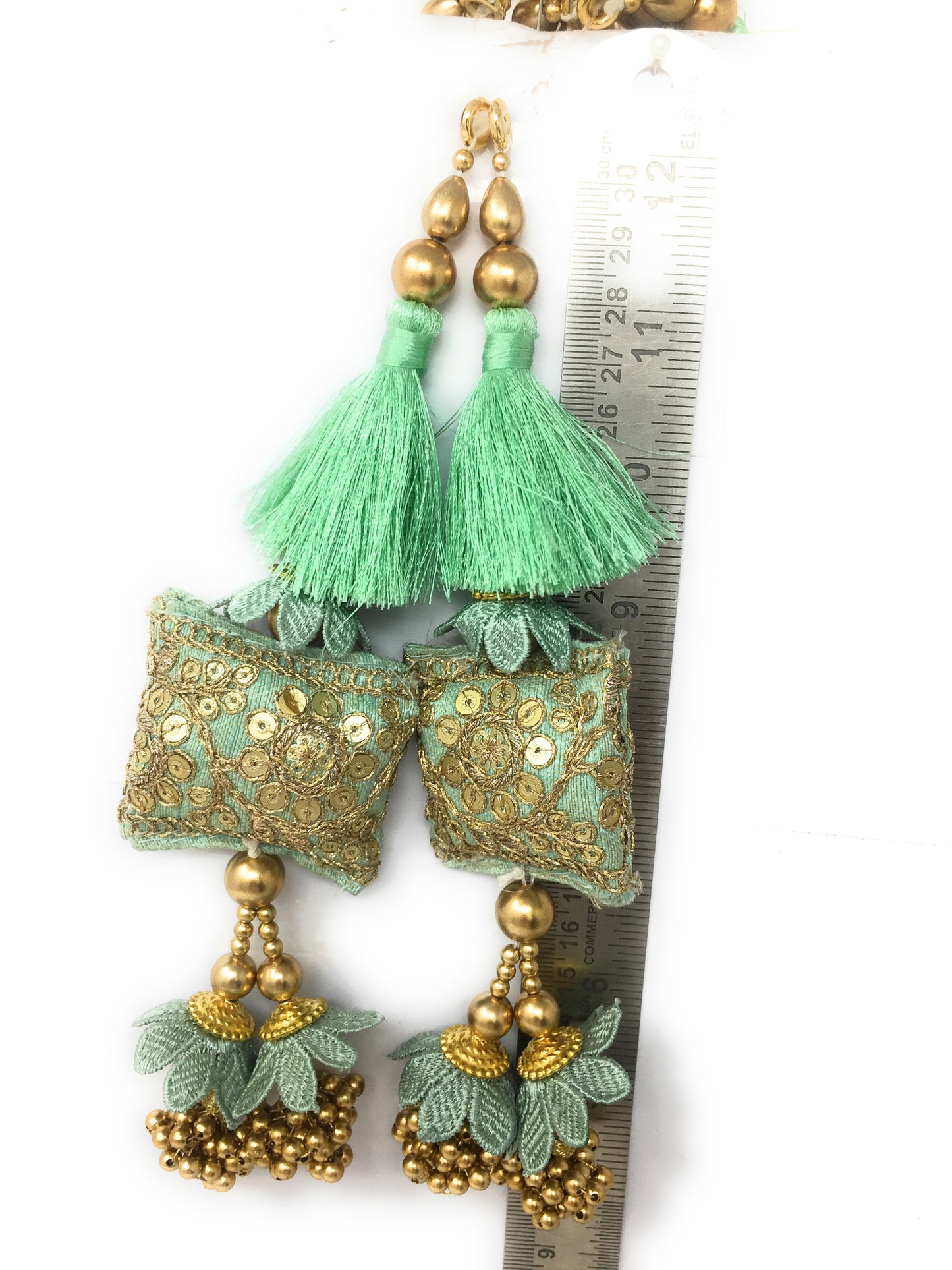 Sea Green gown latkan - Set of 2