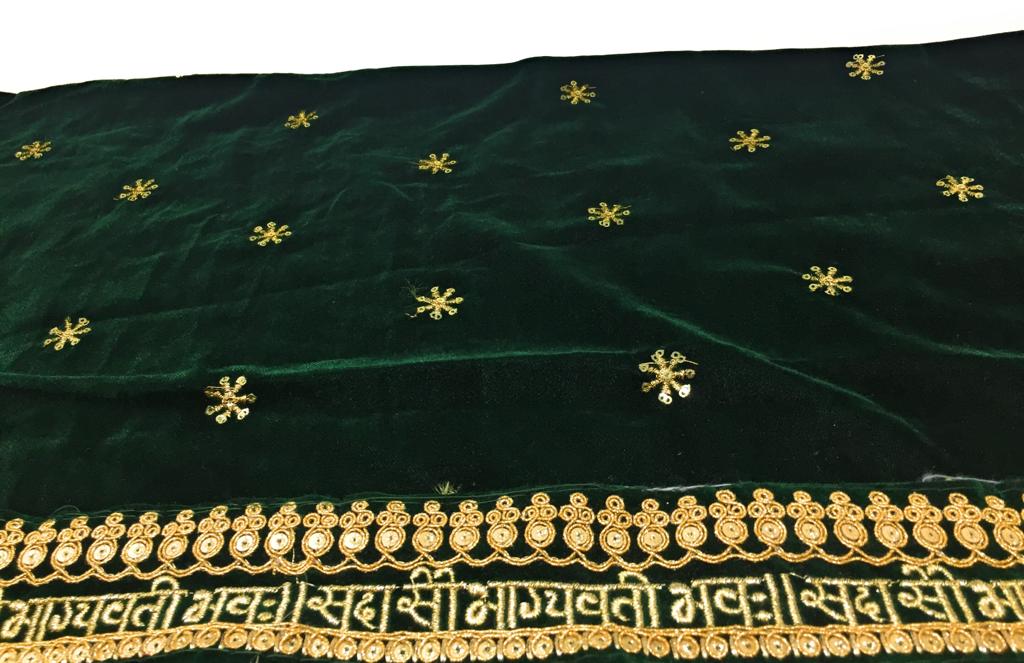 Sada Saubhagyavati Bhava Bridal Dupatta Velvet Fabric