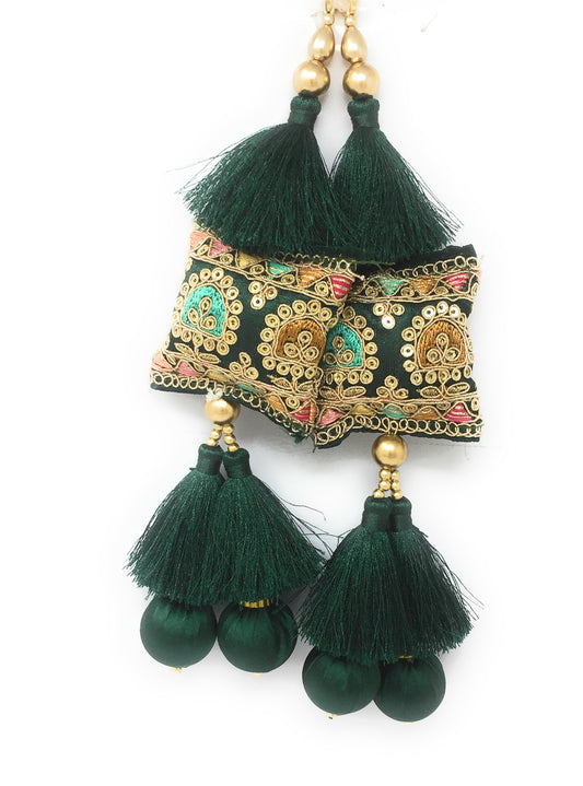 handmade cloth tassels for blouse Bottle Green