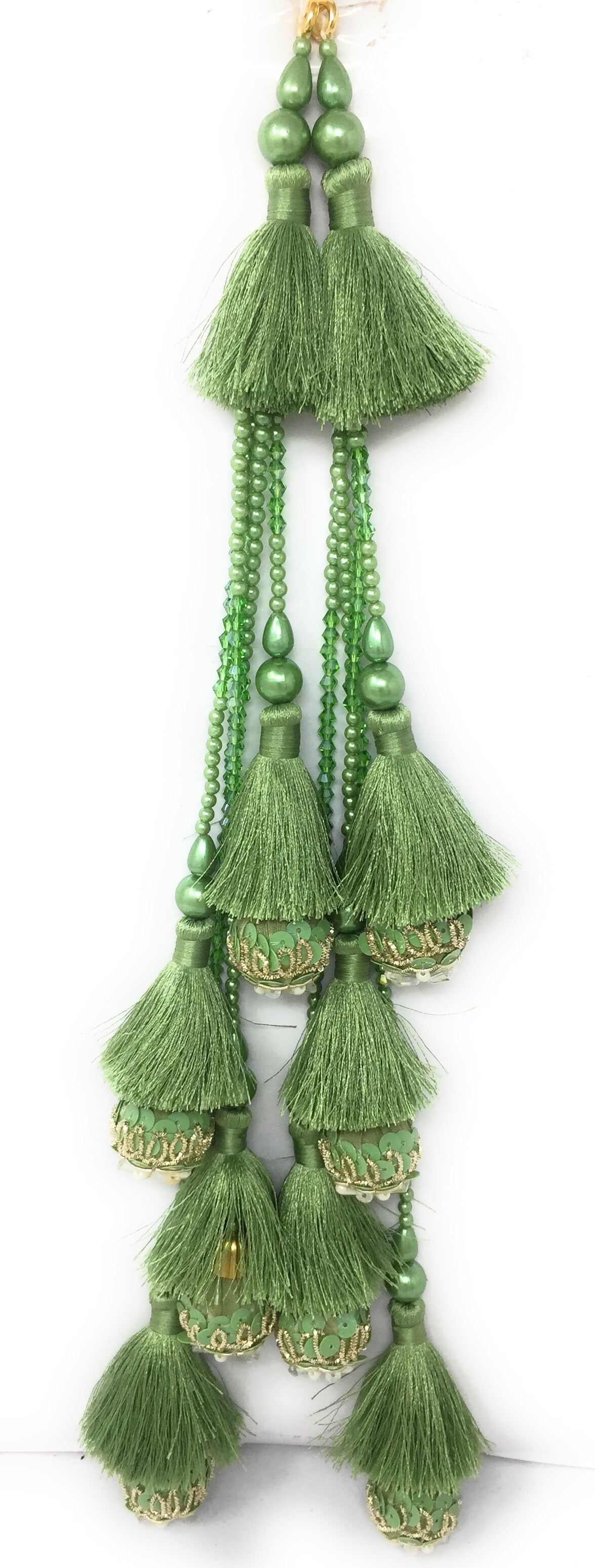 handmade tassels for lehenga Olive Green