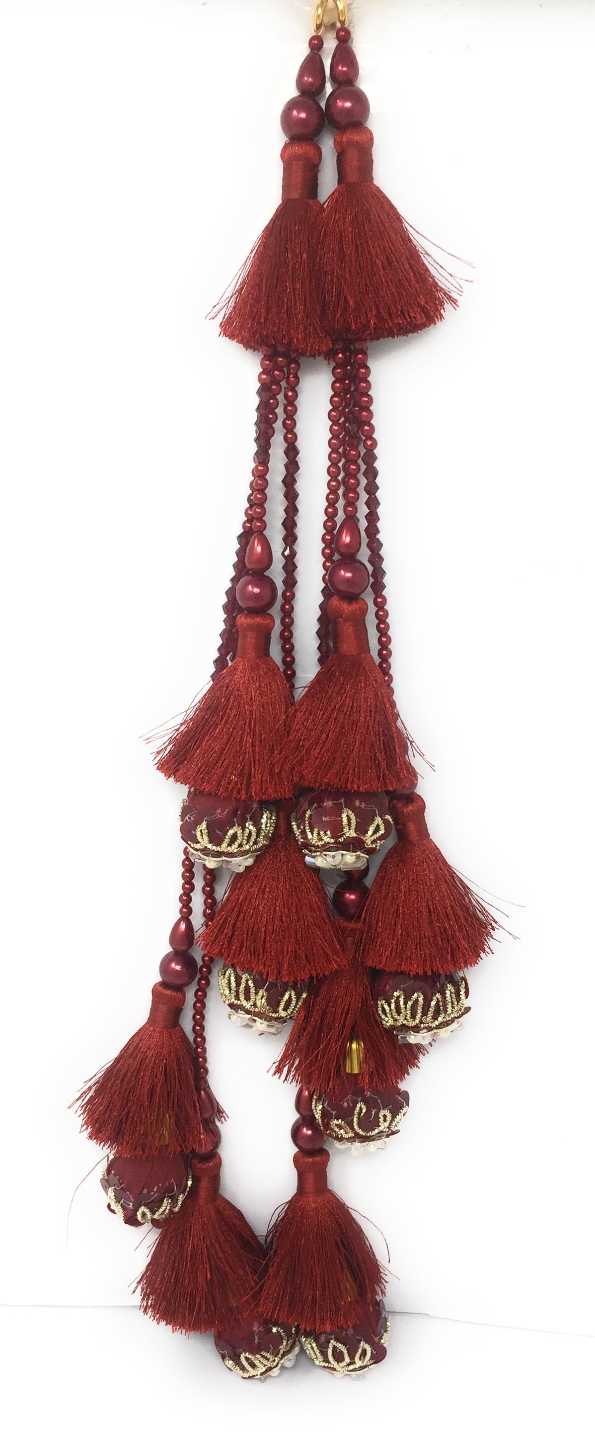 hanging latkan for lehenga Maroon