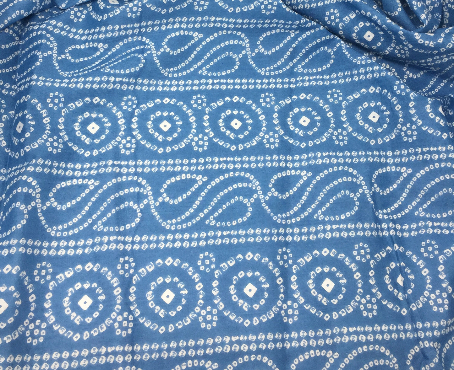 Blue Bandhani Printed Cotton Material