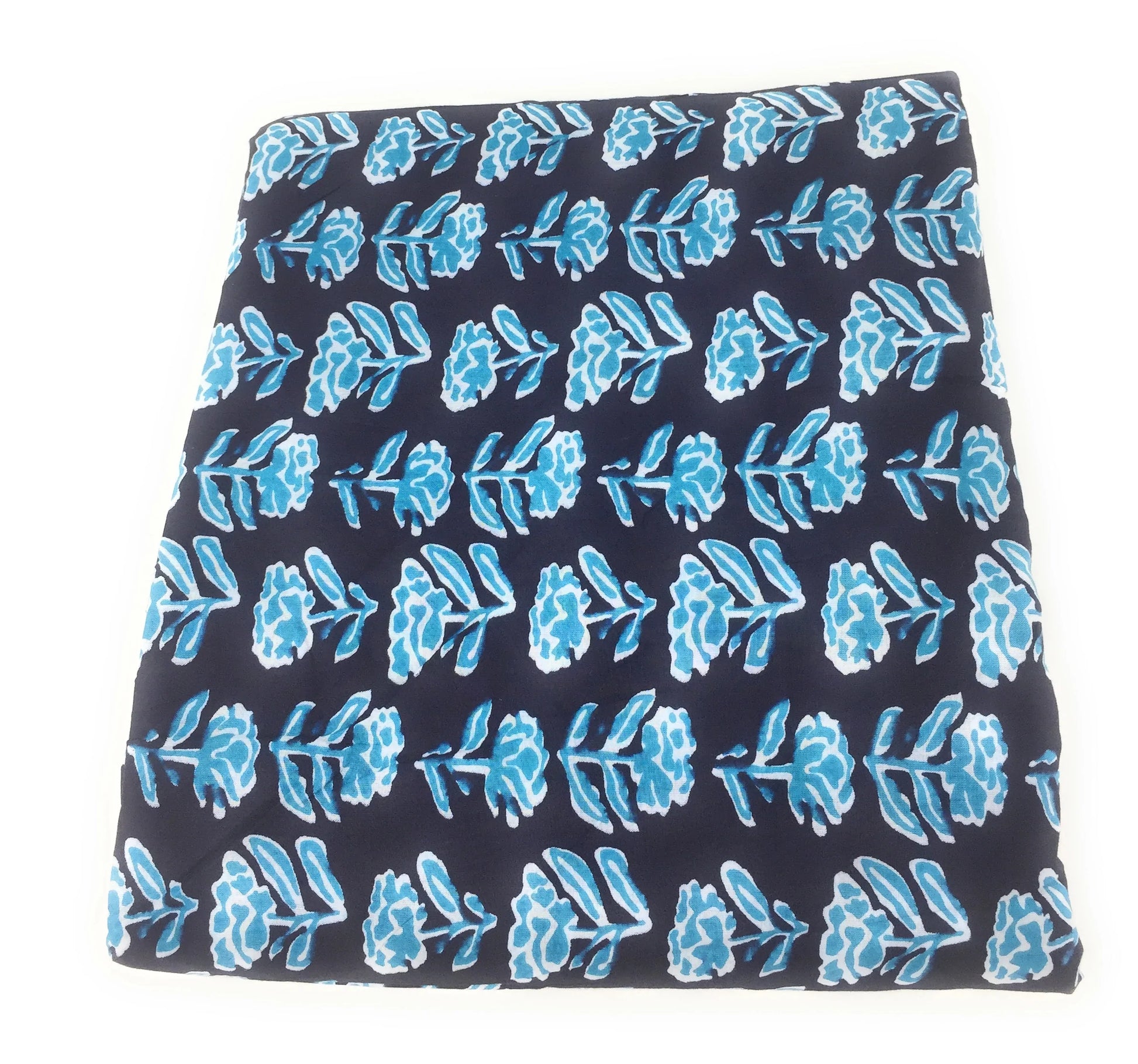 blue cotton print fabric