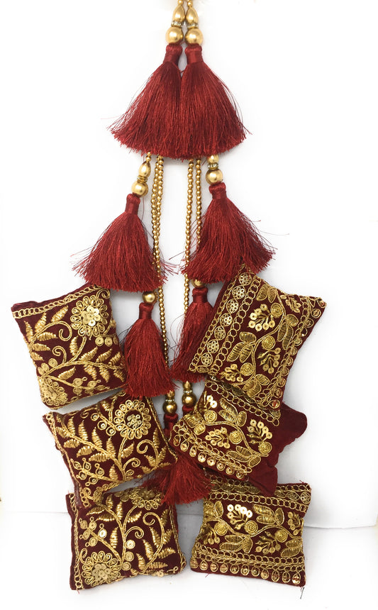 Maroon latkan design for lehenga - Set of 2