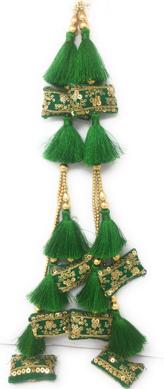 lehenga side latkan design Green