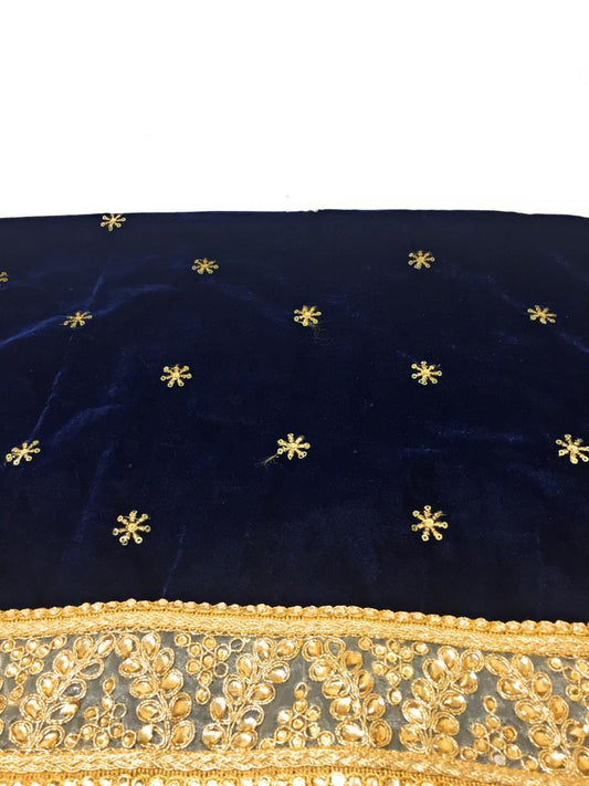 Blue Velvet Dupatta Bridal