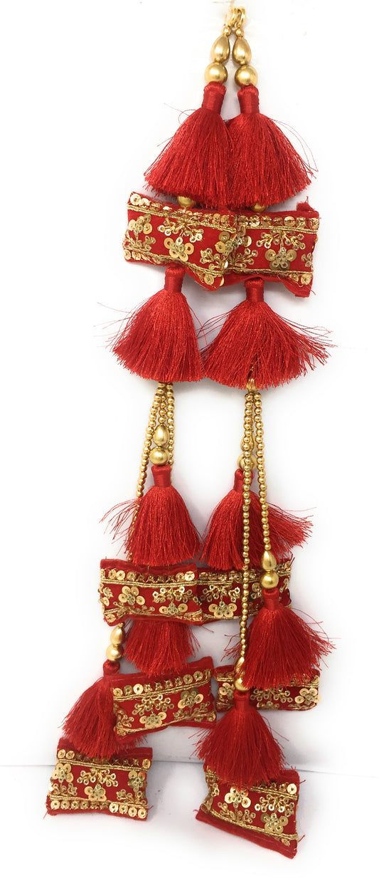 pillow latkan for lehenga Red