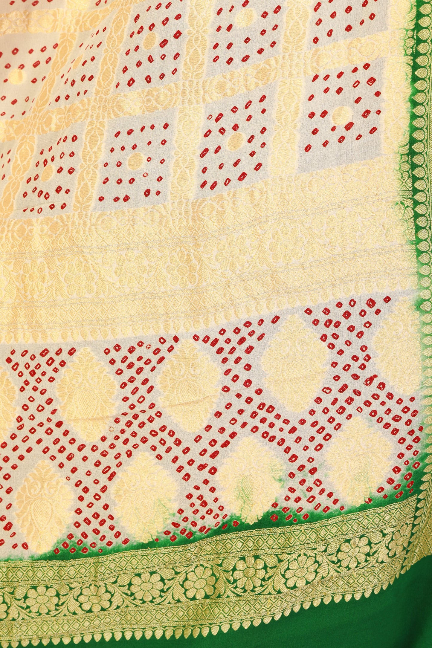 Banarasi Georgette Dupatta, Pure Khaddi Chiffon, Bandhani Work