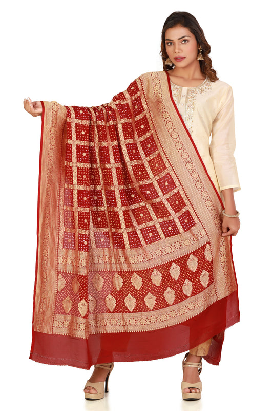 pure banarasi bandhani dupatta