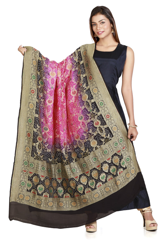 pure silk bandhani dupatta