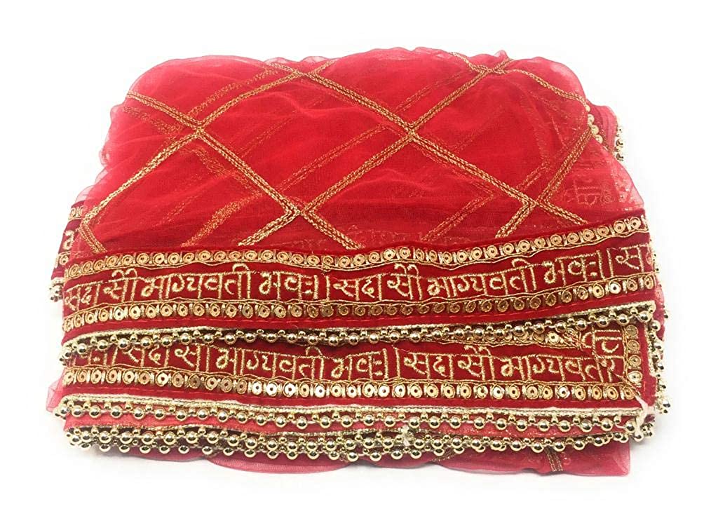 red bridal dupatta