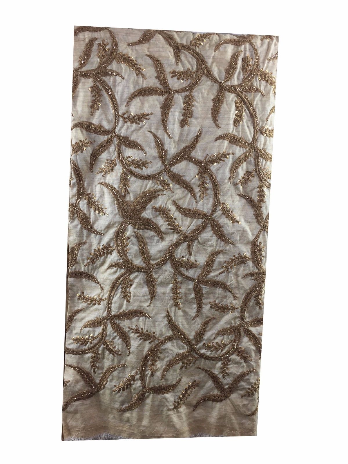 embroidery lace buy online online designer fabric store india Embroidered, Sequins Slub Beige, Brown, Gold 43 inches Wide 8063