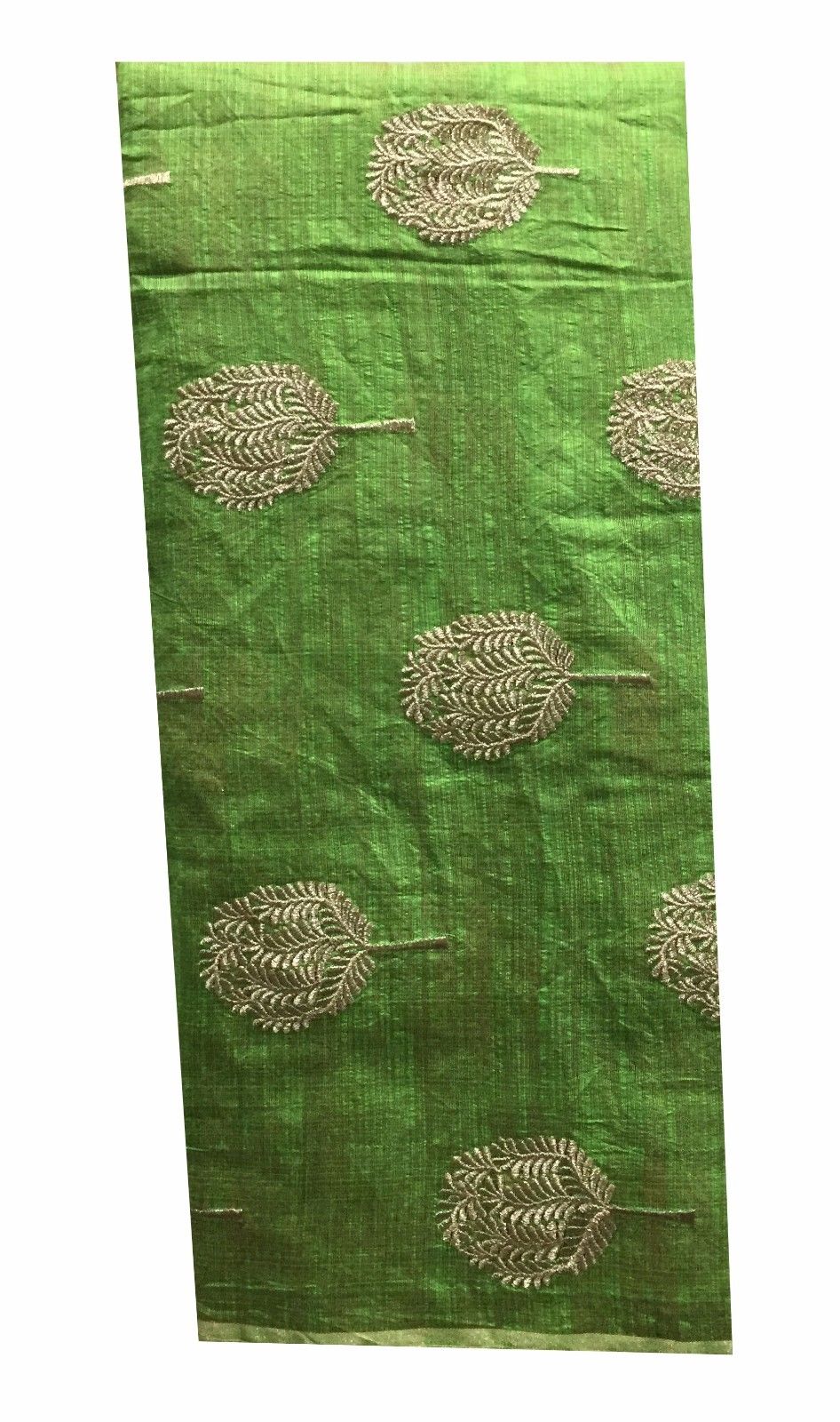 embroidered fabric for dresses buy cloth material online india Embroidered Cotton Light Green, Gold 43 inches Wide 8098