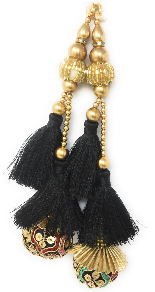 saree blouse tassels online Black