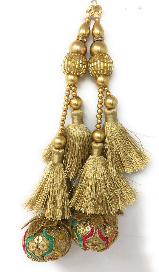 tassels for indian blouses Beige Gold