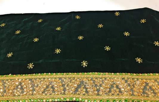 Green Velvet Dupatta Bridal